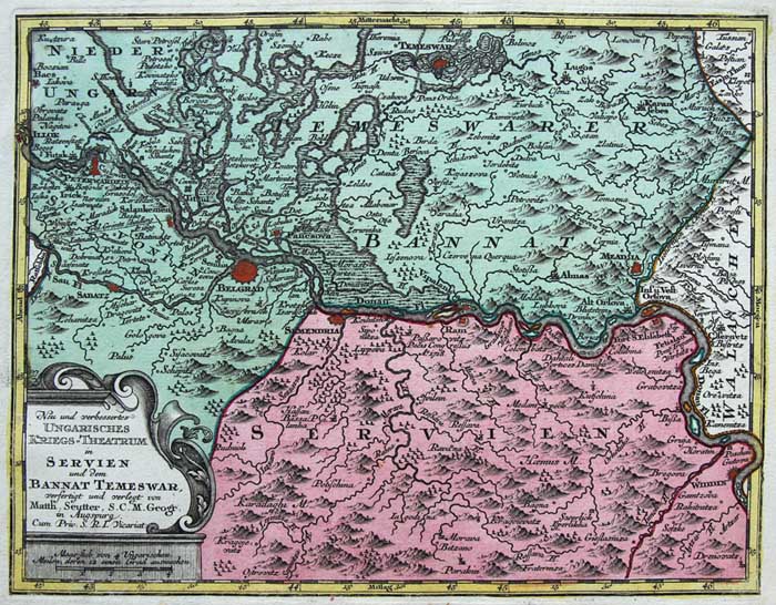 Bulgarien Serbien und Montenegro M4 Alte historische Landkarte 1890: Rumänien 